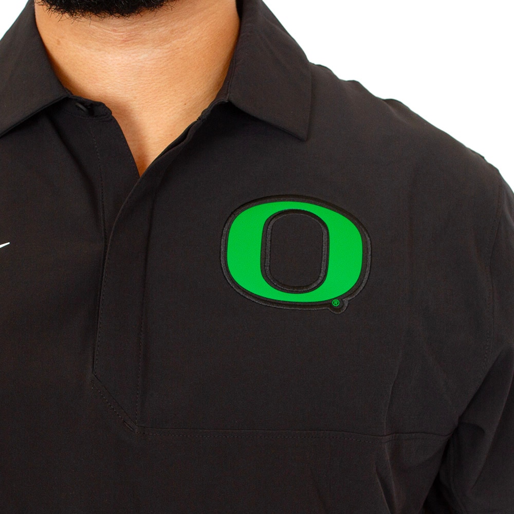 Classic Oregon O, Nike, Black, Polo, Performance/Dri-FIT, Men, Football, Woven, Water Resistant, Coaches, Shirt, 926068